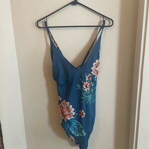 Kona Sol Blue and White Swimsuit